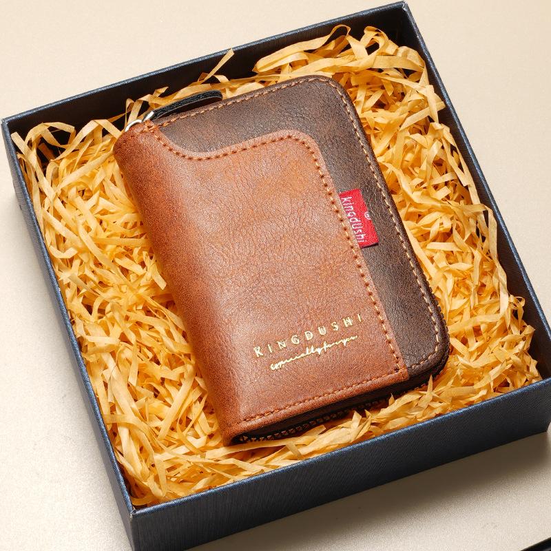 New Men'S Wallet Men'S Short Wallet Wear-Resistant Practical Wallet Large Capacity Durable Wallet