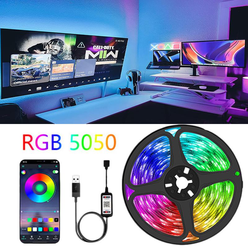 Backlights Tv Led 3m Rgb 5050 Colour Changing Strip Light Bluetooth Control Usb