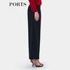 PORTS Women's Metal Buckle Wide-Leg Trousers