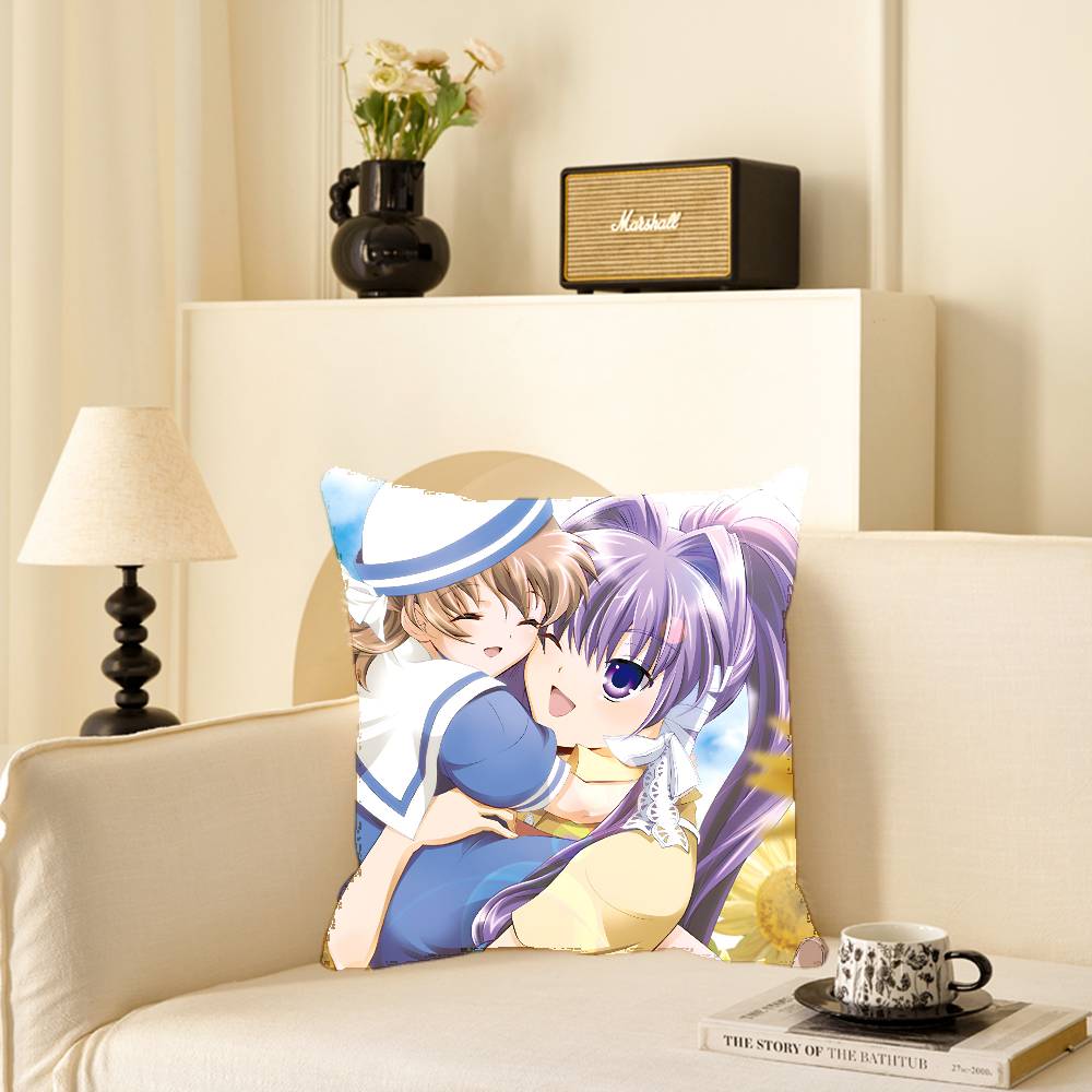 Clannad Anime Kuddöverdrag Fyrkantig Kudde Sovrum Soffa Fritid Komfortkudde Bil Heminredning