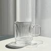 Vertical Patterned Transparent Glass Cup with An Ins Style and Simple Design A Cup for Dad To Make Tea and Drink On Father's Day