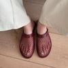 Fashion IPPEUM Women Mules Mesh Red Flat Shoes 2025 Summer Slippers Ballet Flats