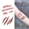 Halloween Tattoos Terror Wound Temporary Tattoos Waterproof Realistic Blood Tattoos Injury Scar Tattoo Stickers For Face Hands