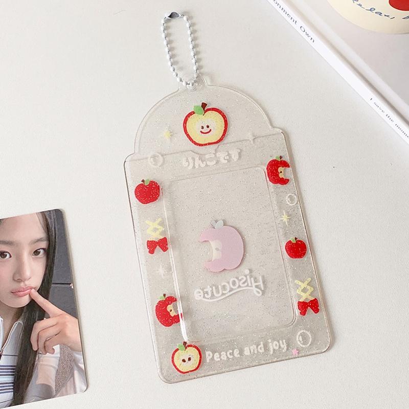 Sweet Strawberry Card Holder Kawaii PVC Picture Frames Kpop Idol 3 Inch Card Sleeves Anime Photocard Binder for Girls Gifts