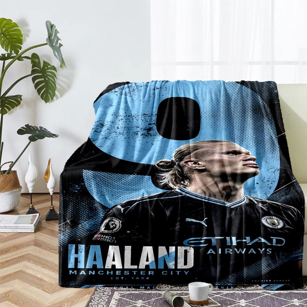 Manchester City Theme Printed Blanket - Perfect for Couch, Bed, Travel & Outdoor Use | Machine Washable, Cozy & Durable.
