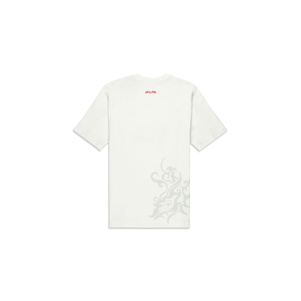 Li Ning Sports Lifestyle Series WBG Team Casual Letter Print Crew Neck Short Sleeve T-Shirt Men Tops White ATST759-1