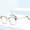 Anti Blue Light Glasses Photochromic Auto Color Changing Metal Half Frame Ultra Light Anti Eyestrain Anti-UV Dual-Use Non-prescription Computer