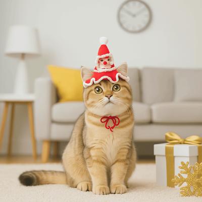Costume pour animal de compagnie Chapeaux de Noël mignons pour animaux de compagnie Chapeau tricoté doux fait main pour chat Chapeau arbre de Noël confortable pour chien Costume Cosplay