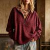 TIFICY Women's Fashion Casual Leopard Print Spring Fall Long Sleeve POLO Neck Pullovers & Long Sleeves