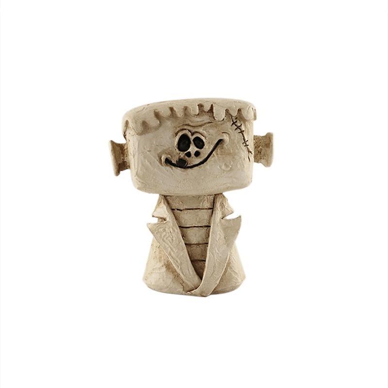1PC Halloween Decorations Gothic Skull Ghost Candle Resin Figurine, Halloween Statue for Indoor Haunted House Halloween Party Decoration