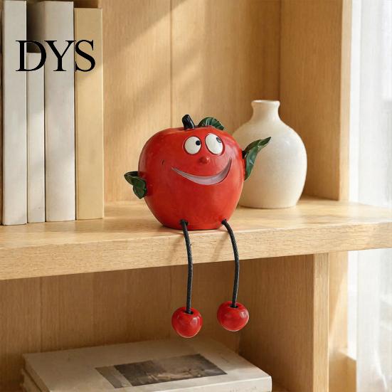 Sitter Divertenti con Frutta in Resina con Gambe Flessibili Pendenti, Statuette Bizzarre da Appendere ai Bordi, Personaggio Carino per Decorazione da Tavolo