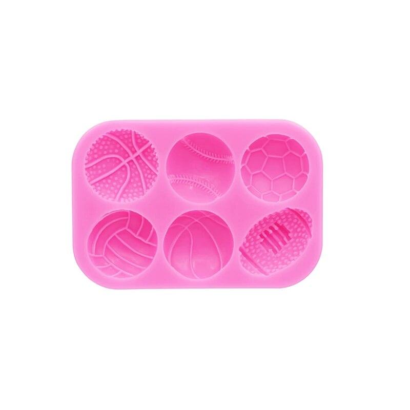 Sports Ball Football Basketball Accessories DIY Jewelry Earrings Silicone Mould Epoxy Flexible Polymer Clay Mold Chocolate Mold розовый