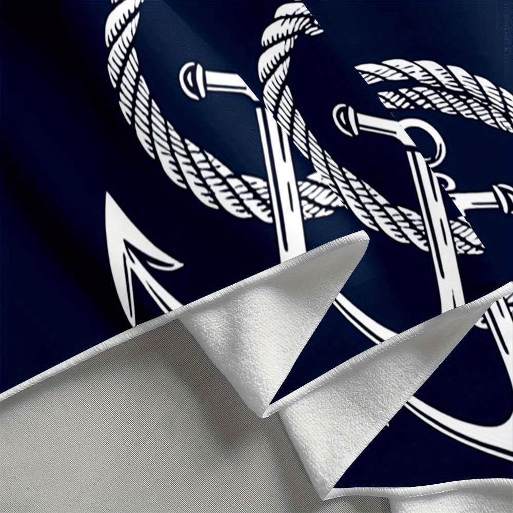 Nautical Kotva Lano Plážová osuška Rychleschnoucí Mikrovlákno s designem kotvového řetězu Námořní vzory lan Obdélníková koupelnová osuška
