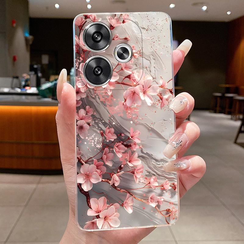 For Xiaomi Poco F6 5G Case Clear Luxury Fashion Butterfly Flower Soft Silicone TPU Casing For Redmi Turbo 3 PocoF6 5G Phone Case