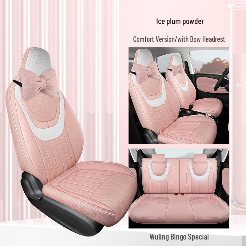 2023 Wuling Bingo Cute Cartoon Car Seat Covers for Women - Winter & All-Season Full Surround Cushion.