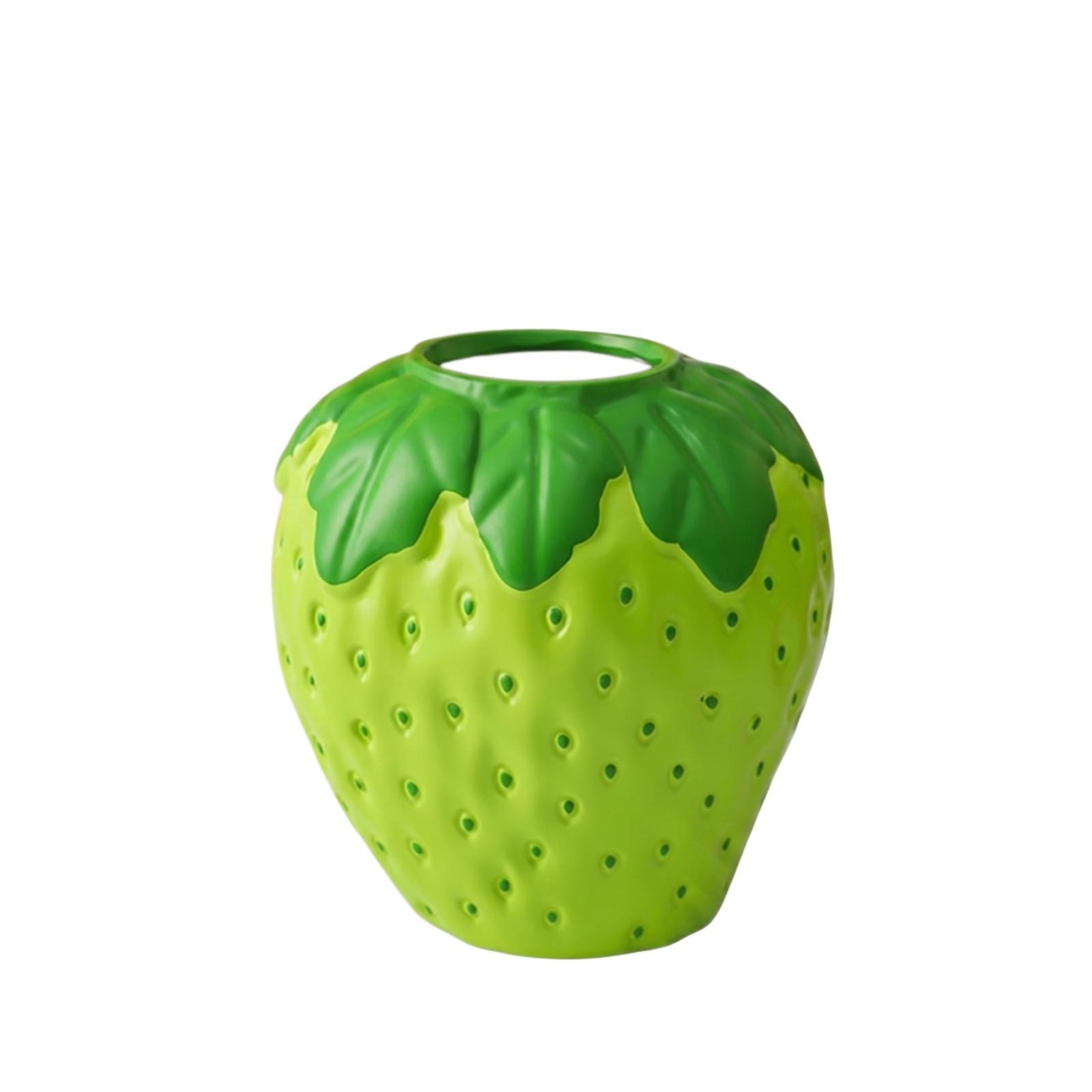 

Ceramic Strawberry Shaped Vase Decorative Flower Pot for Home Office Living Room Desk Arrangement Display one size зелёный
