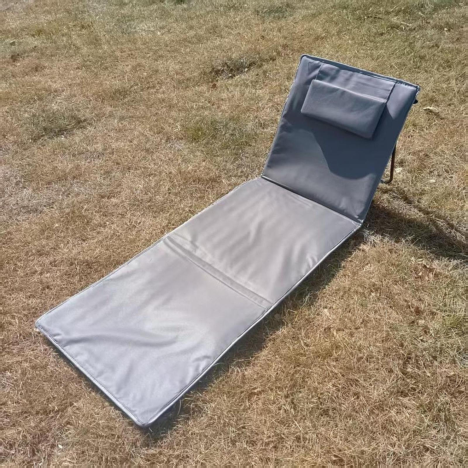 

Складной стул пляжный коврик со спинкой подушка сиденья для кемпинга для улицы серый