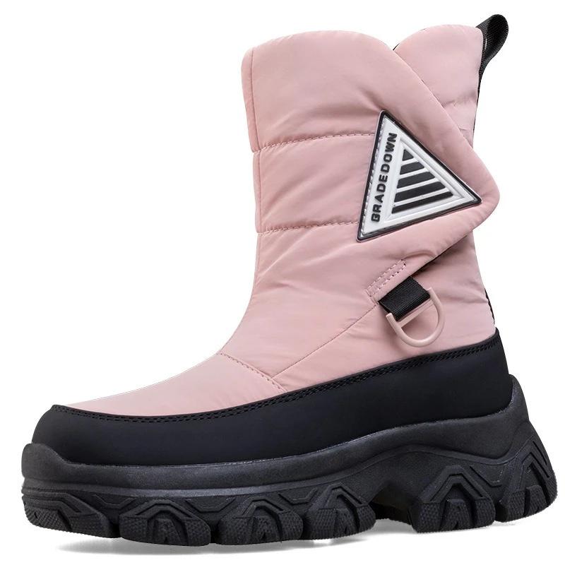 Fashion Fashion Round Toe Zip Design Brand Platform Women Boots Comfortable Waterproof Fluffy Snow Boots Winter Warm Botas Para Mujer