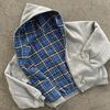 FlowStreet Nieuwe Omkeerbare Hoodie Hoge Kwaliteit Luxe Designer Kleding Hoodie met Geruite Voering Sweatshirt Streetwear