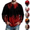 Men's Halloween Printed Neck Long Sleeve Sweatshirt for Casual Daily Wear