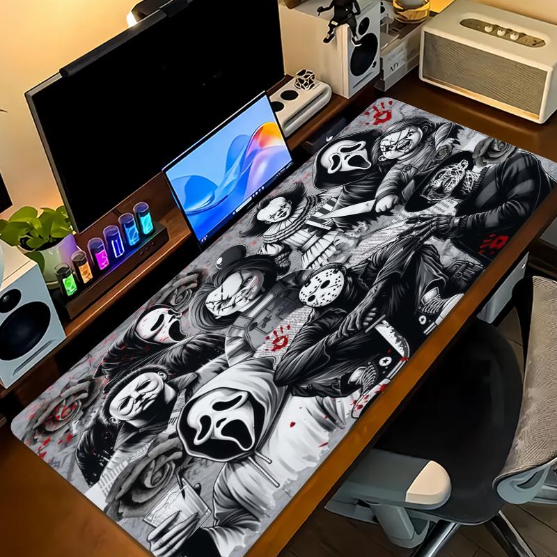 Horror Halloween Color Mouse Pad Large Gaming Table Cushion Non-slip Laptop Tablet Big Mousepad XXL Mat Mini PC Playmat With Lock edge