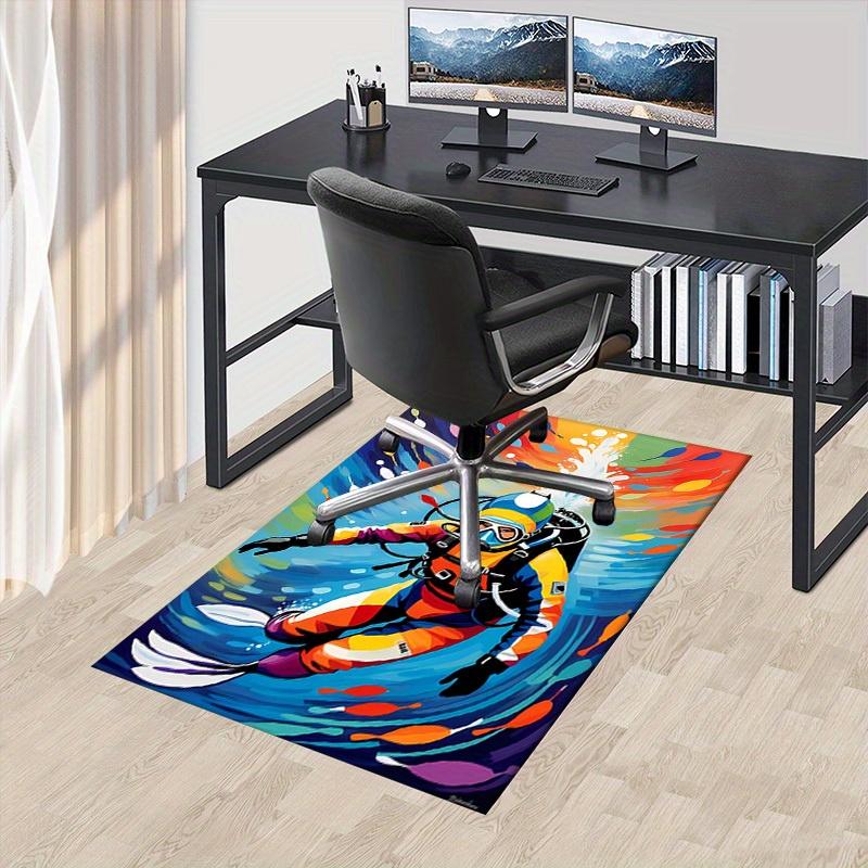 Diver, Colorful, Underwater Office Carpet Soft Polyester Entrance Carpet Washable Non-slip Machine Washable Indoor Carpet Living Room Bedroo