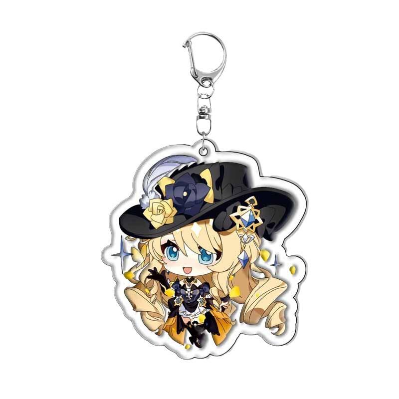 Clorinde Neuvillette Lyney Wriothesley Arlecchino Navia Cosplay Anime Costume Keychain Key Accessories Pendant