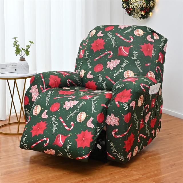 Christmas Gift Recliner Sofa Cover Non Slip Armchair Covers Stretch Spandex Lazy Boy Chair Slipcovers Xmas Decor