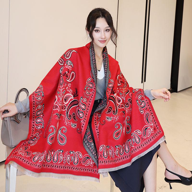 65 * 190 cm Toamnă Și Iarnă Nouă Culoare Solidă Versatil Simplu Imitație Casmir Eșarfă Duble Fețe Eșarfă Călduță Atmosferă Şal