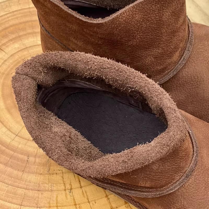 Fashion GKTINOO Genuine Leather Women's Shoes Round Toe Handmade Cowhide Boots Comfortable Flat Forest Casual Ankle Boots