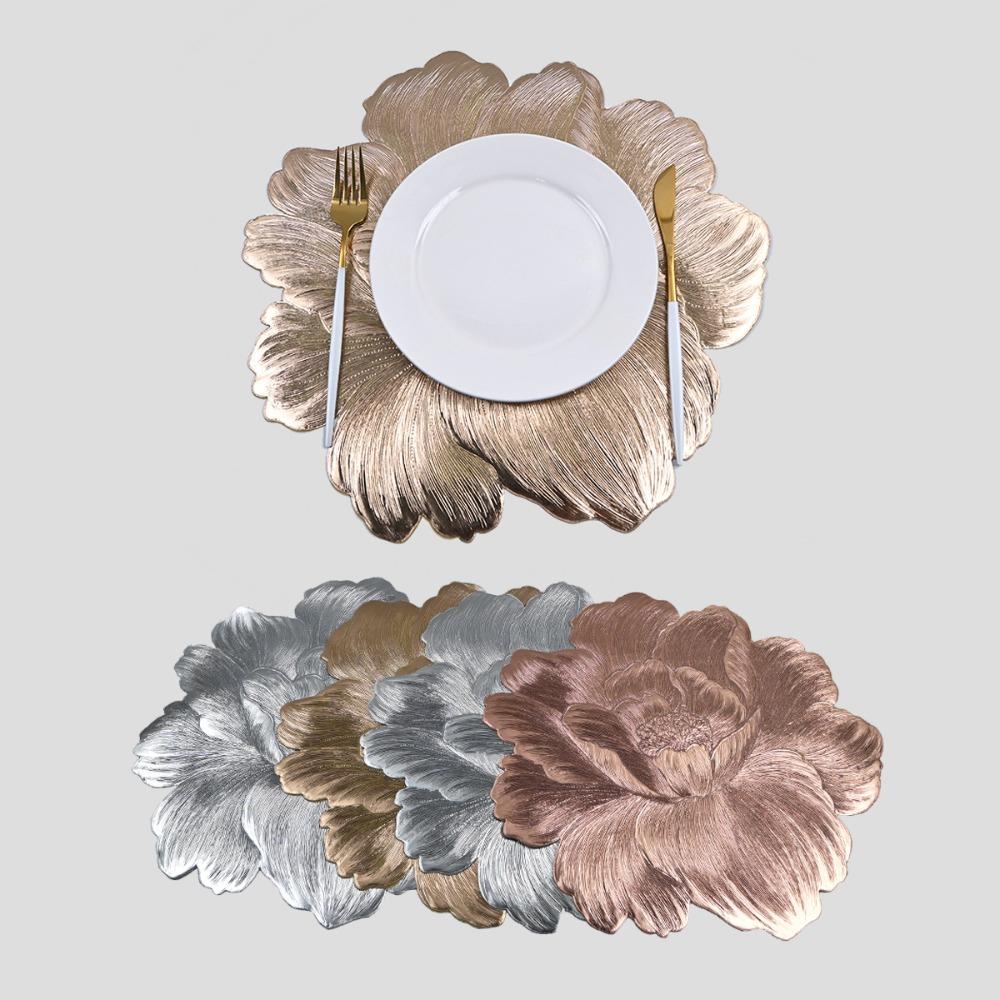 

Washable Insulation Coasters Lotus-Shaped Table Mat Creative Cup Mat золотий