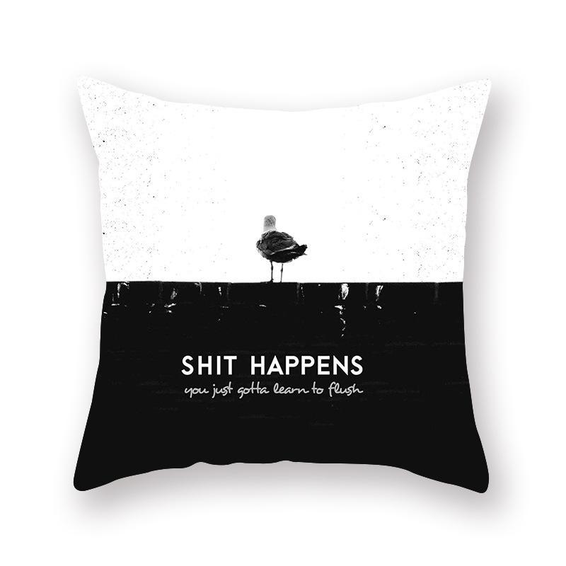 45x45 см модный декор черный и белый серый наволочка с принтом диван офисное автокресло поясничная подушка дома 40x40cm