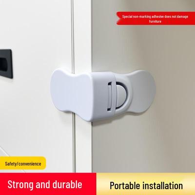 Right Angle Child Safety Lock for Cabinets and Refrigerators - Anti-Pinch, Anti-Open, Arc-Shaped Design.