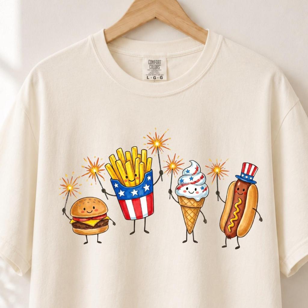 4th of July Comfort Colors Shirt, Patriotic Food Shirt, Cute Fourth of July Shirt, USA Summer Shirt, Funny Summer 250 Shirt, Kawaii USA Tee