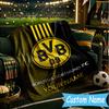 Custom Name Borussia Dortmund Flannel Blanket, Use for Birthday/Holiday Gift, Soft Blanket for Sofa/Bed/Camping/Office, Home Decor