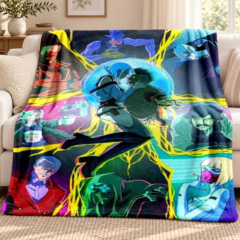 Cyberpunk Edgerunners blanket Flannel Blanket Soft Cozy Plush Throw for Sofa Bed Lightweight Home Decoration Outdoor camping