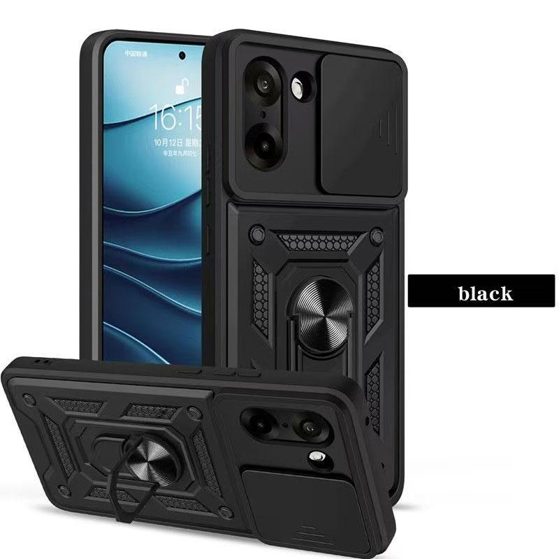 Wytrzymałe etui Armor z przesuwaną osłoną aparatu i pierścieniem magnetycznym obracanym o 360 stopni na PC+TPU dla Oneplus 15 15R, odporne na wstrząsy klasy wojskowej