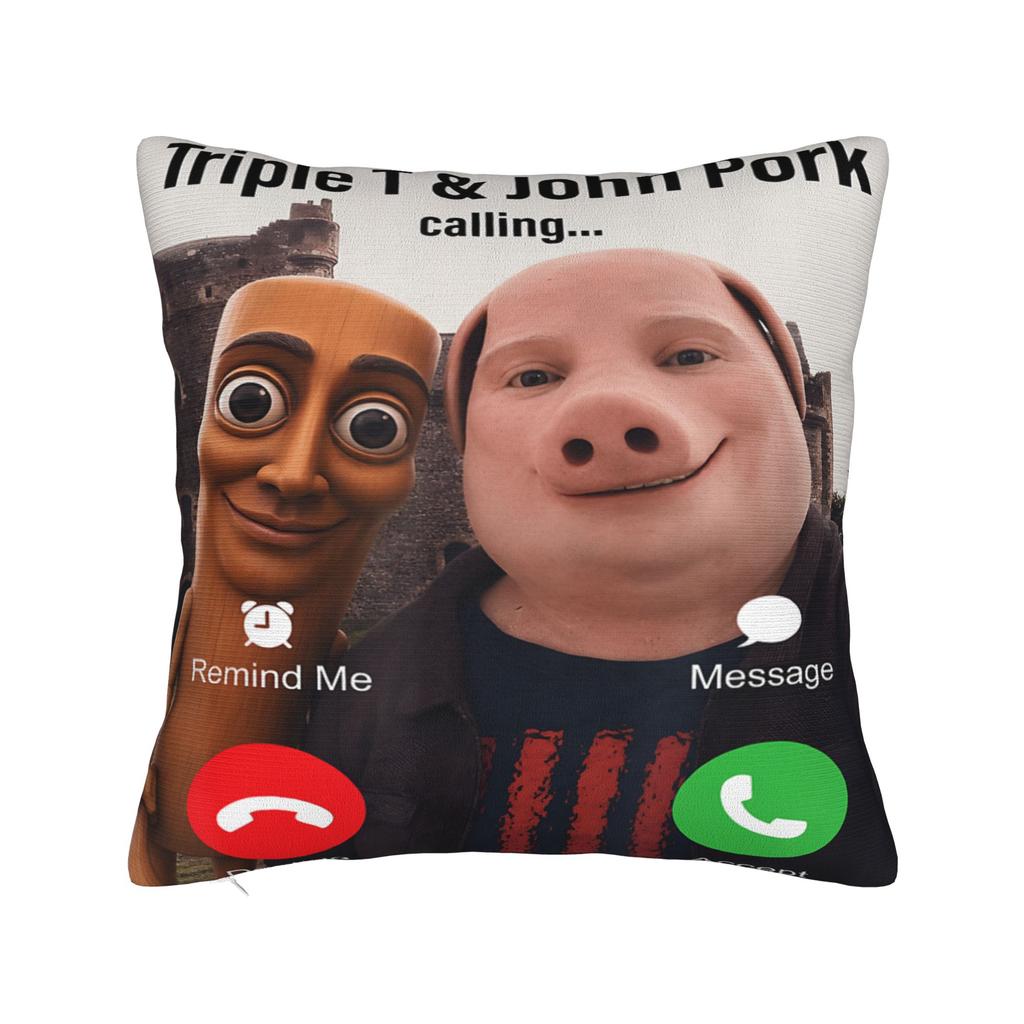 Angel John Pork Funny is Calling Phone Pillow Case Comfy Pillow Cover For Sofa Bedroom Home Decor Vintage Pillowcases