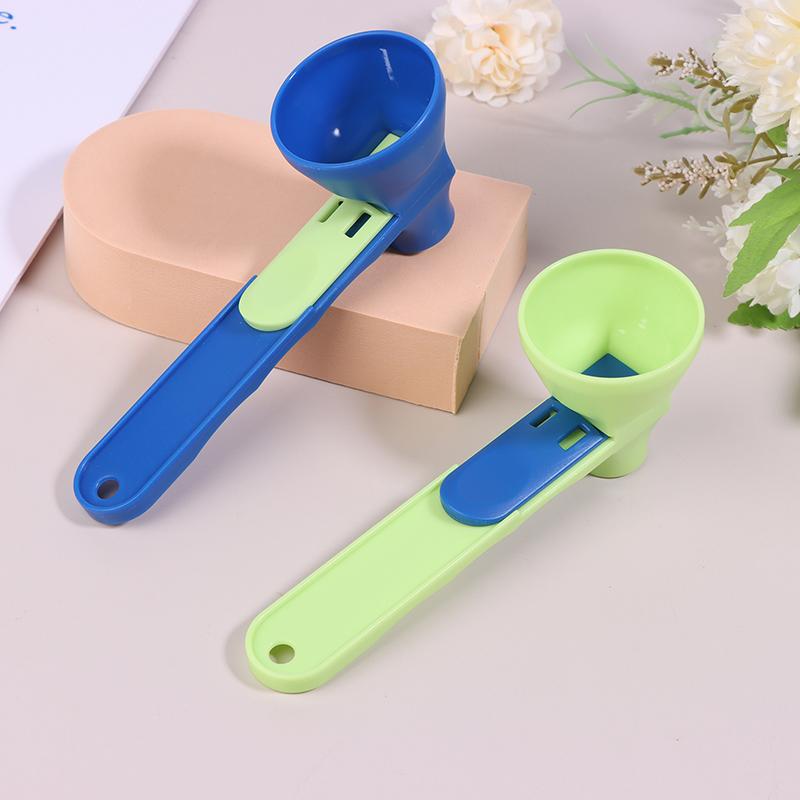 Coffee Scoop Funnel Measuring Spoon With Longer Handle Powder Scoop Reusable Sliding Design Coffee Spoon Kitchen Gadgets