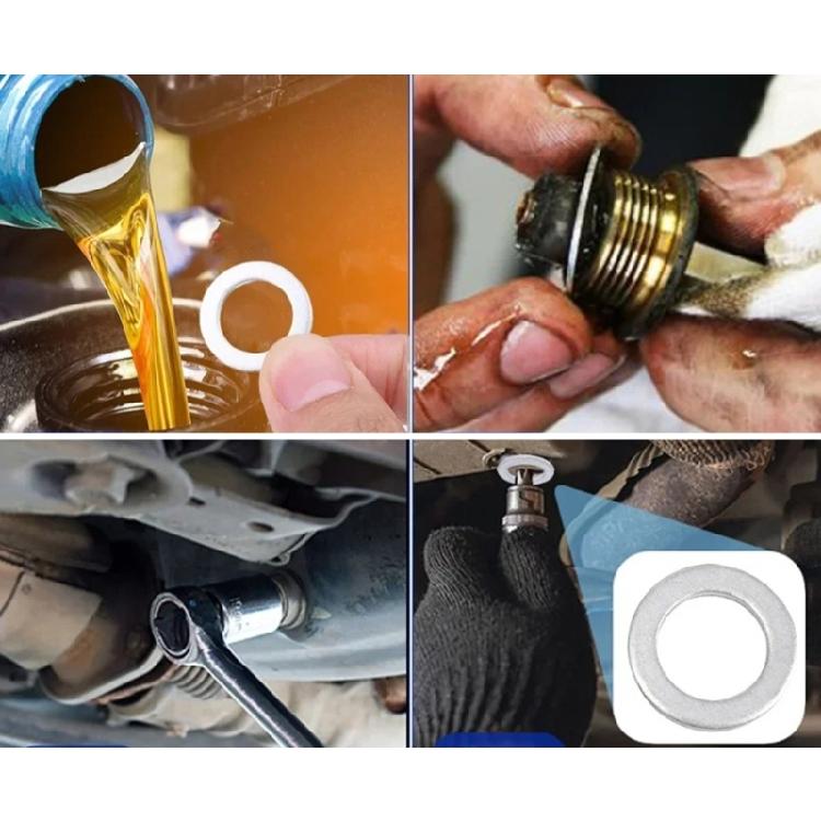 20Pcs Car Engine Bottom Oil Drain Plug Seal Washers Replacement Aluminum 14MM Seal Gaskets Auto Accessories