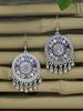 Bohemian Style Earring Necklace Set with Retro Ethnic Style Inlaid Multi-color Zircons for Women's Set