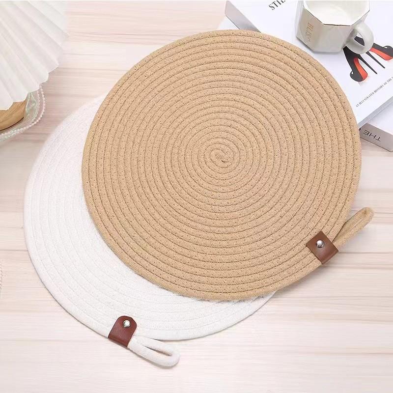 Round Jute Coaster Set With Waterproof Nonslip Design For Home Decor And Tea Cups