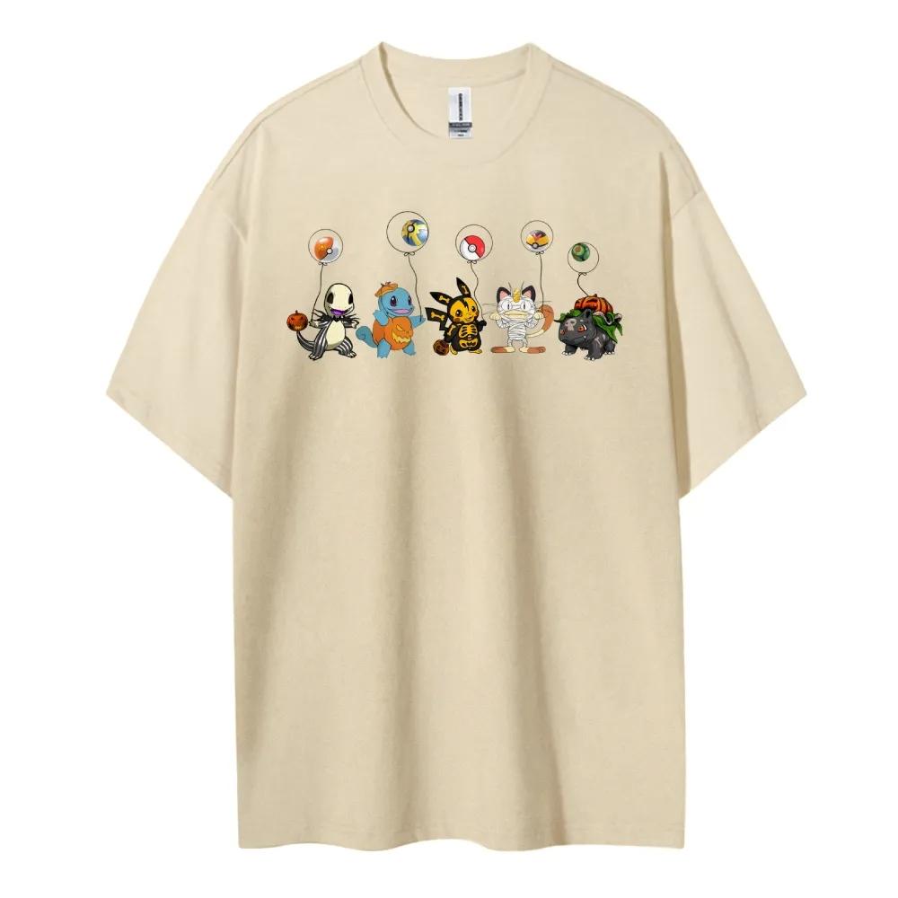 

Pokemon Printed Short Sleeve Casual Summer Wear Mens Comfortable Clothing Mens Clothing Short Sleeve Half Sleeve Top 4XL