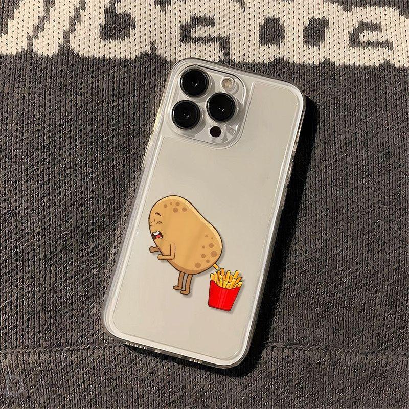 

Funny Potato Making French Fries Phone Case For iPhone 16 15 11 12 14 13 Pro Max Mini X XS XSMax XR 7 8 Plus SE4 16e Cute Covers iPhone 13 mini