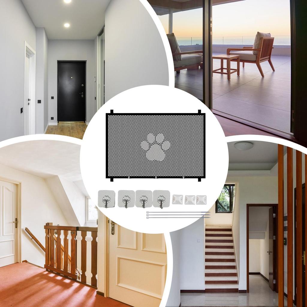 Síťová branka pro mazlíčky Zatahovací schodišťová branka Prodyšný plot pro mazlíčky Odnímatelné dveře na schody pro domácnost Pro vnitřní i venkovní použití Terasy Verandy Branka pro mazlíčky