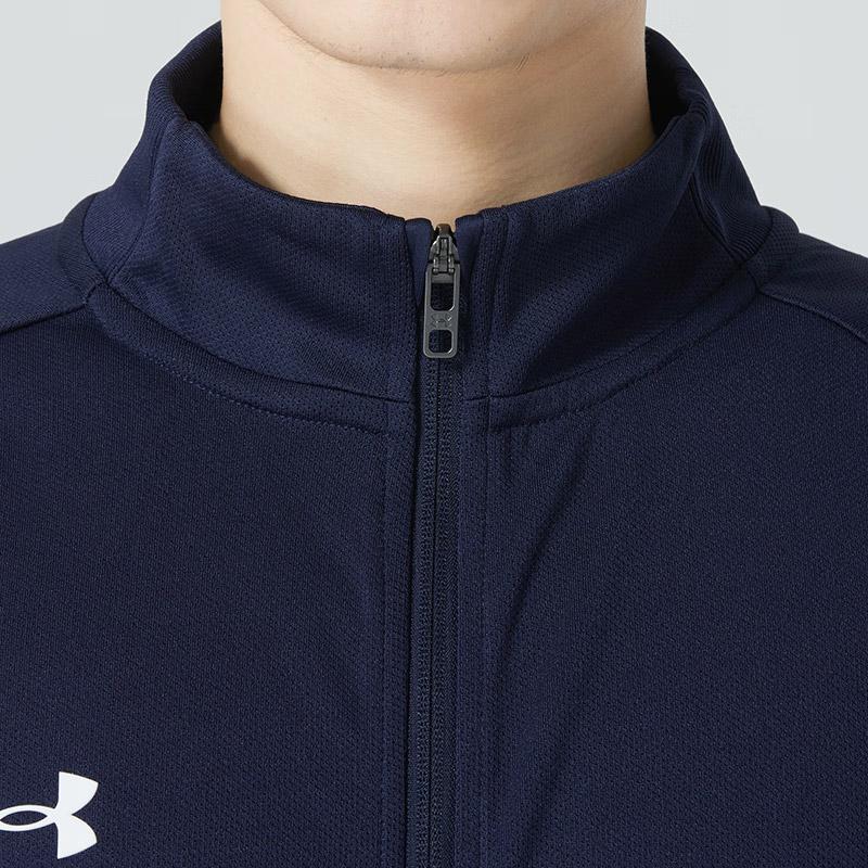 Under Armour Logo Knit Half High Neck Jacket And Cuffed Pants Casual Sports Set Unisex Sets 23600304-409+23600704-001