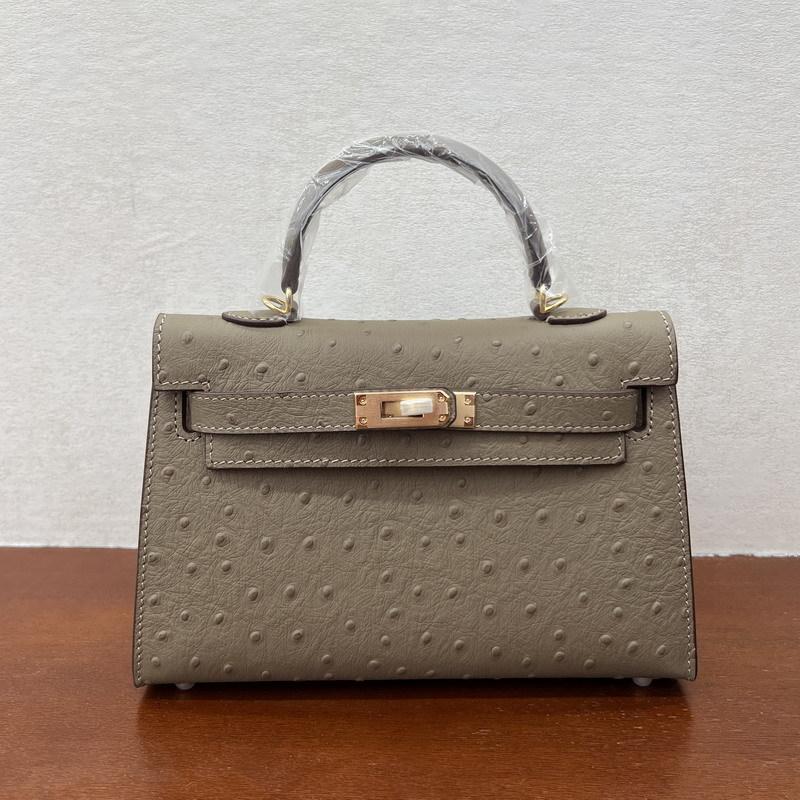 2026 Neue Leder-Damenhandtasche erste Schicht Straußenmuster Rindsleder erste und zweite Generation tragbar Einzel schulter schräg über tragbar Damenhandtasche