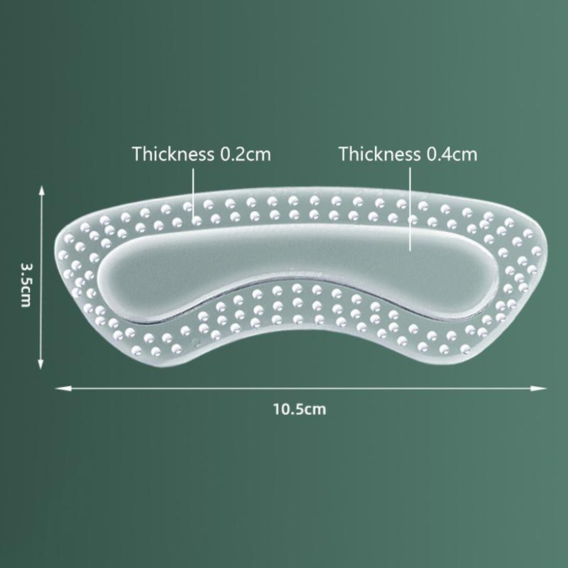 

Anti Slip Heel Pad Soft 2cm Invisible Cushion Abrasion Resistant Textured Massage for Women High Heels Pain Relief All Day
