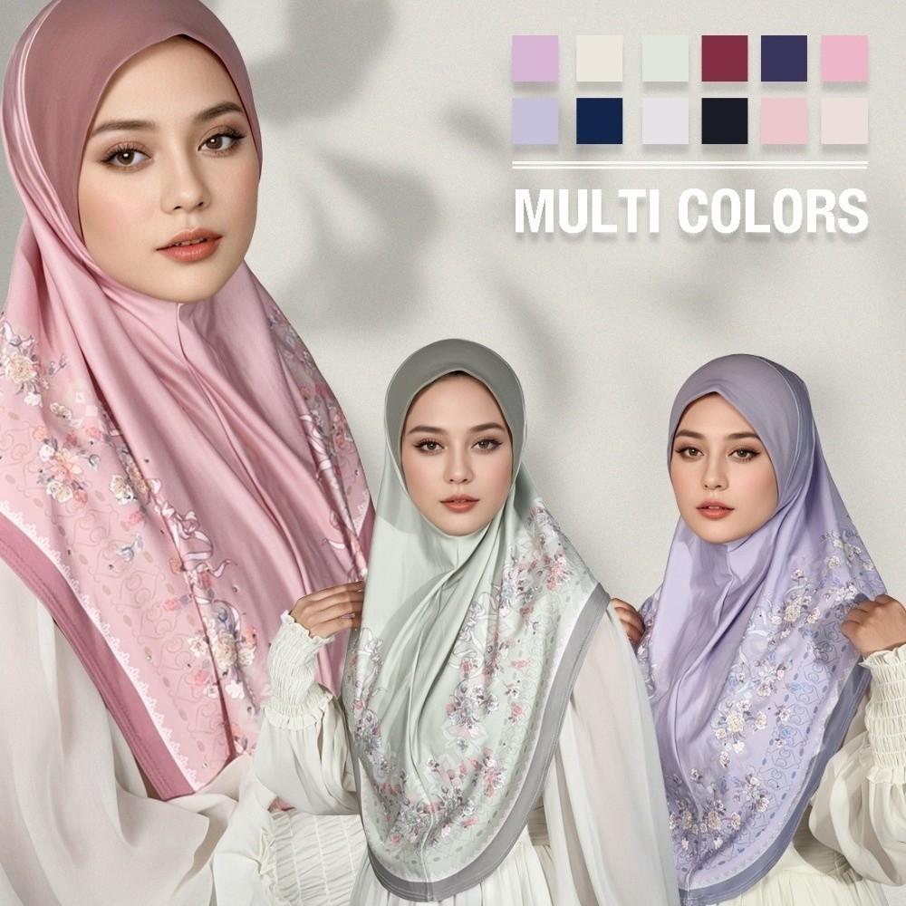 Breathable Printed Arab Lady Headscarf Multiple Colors Hijab Head Wrap Women