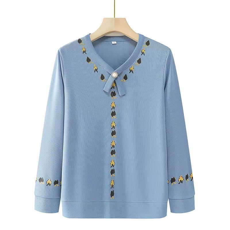 Tričko s dlouhým rukávem Top Základní tričko Tištěný šifon Ležérní dámský top